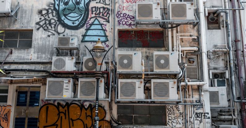 Air Conditioner - Wall with Graffiti and Air Conditioners