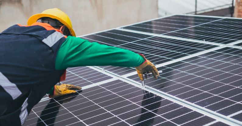 AC Installation - Solar Technician Installing Solar Panel